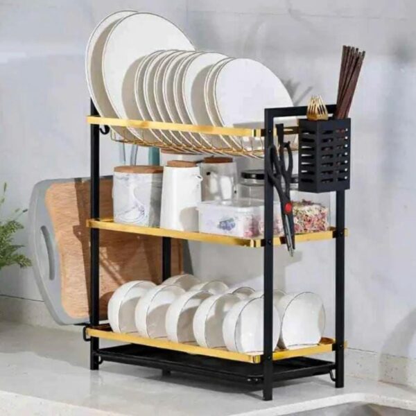 Three layer dish rack
